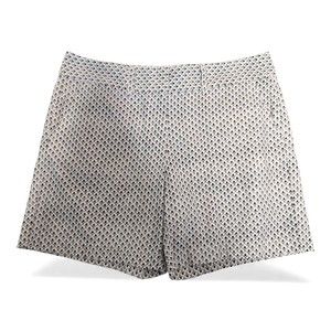 LOFT White Geometric Print Shorts Size 4 NWT